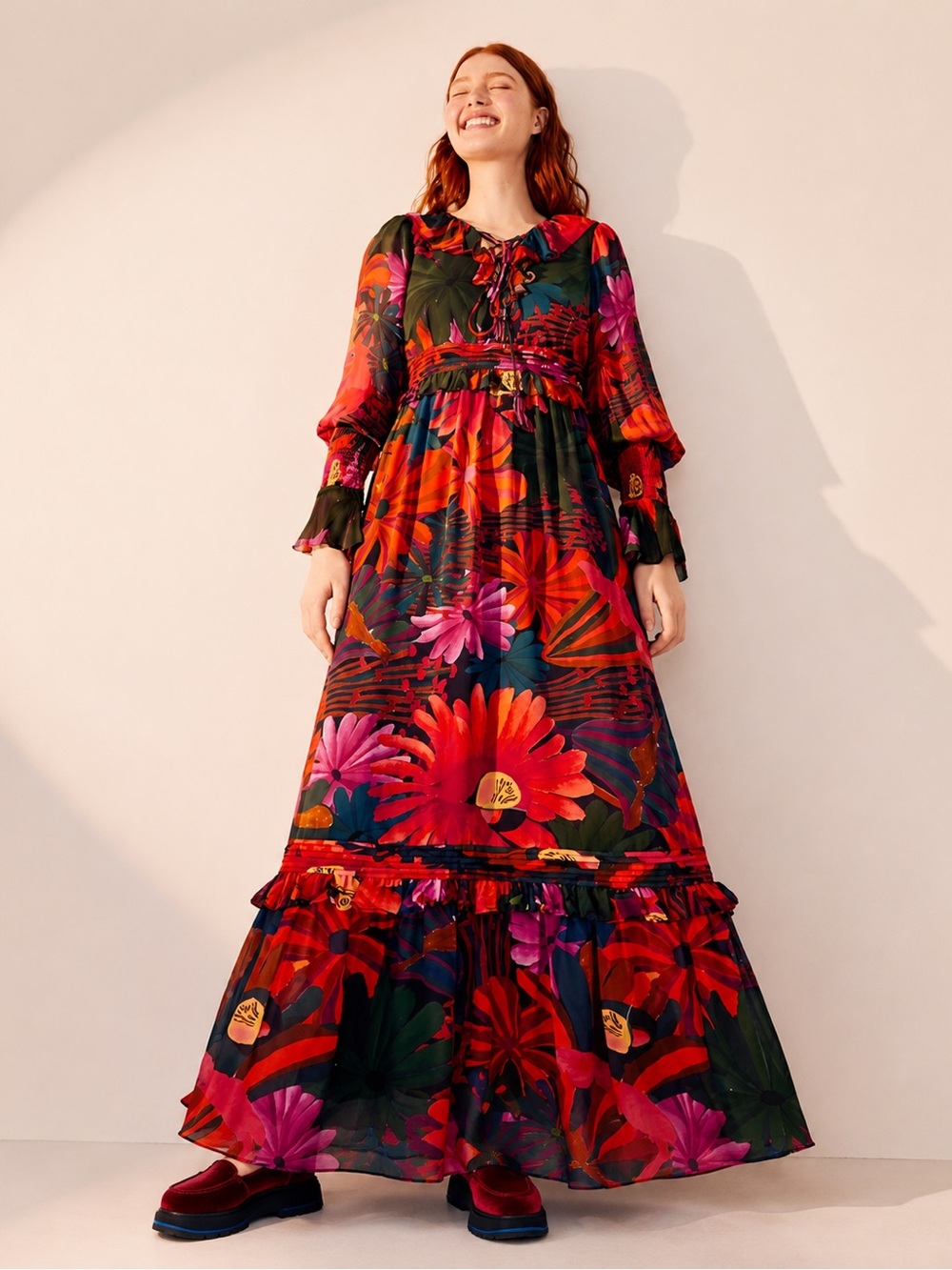 farm rio bird flowers maxi dress - Picture 5 of 15